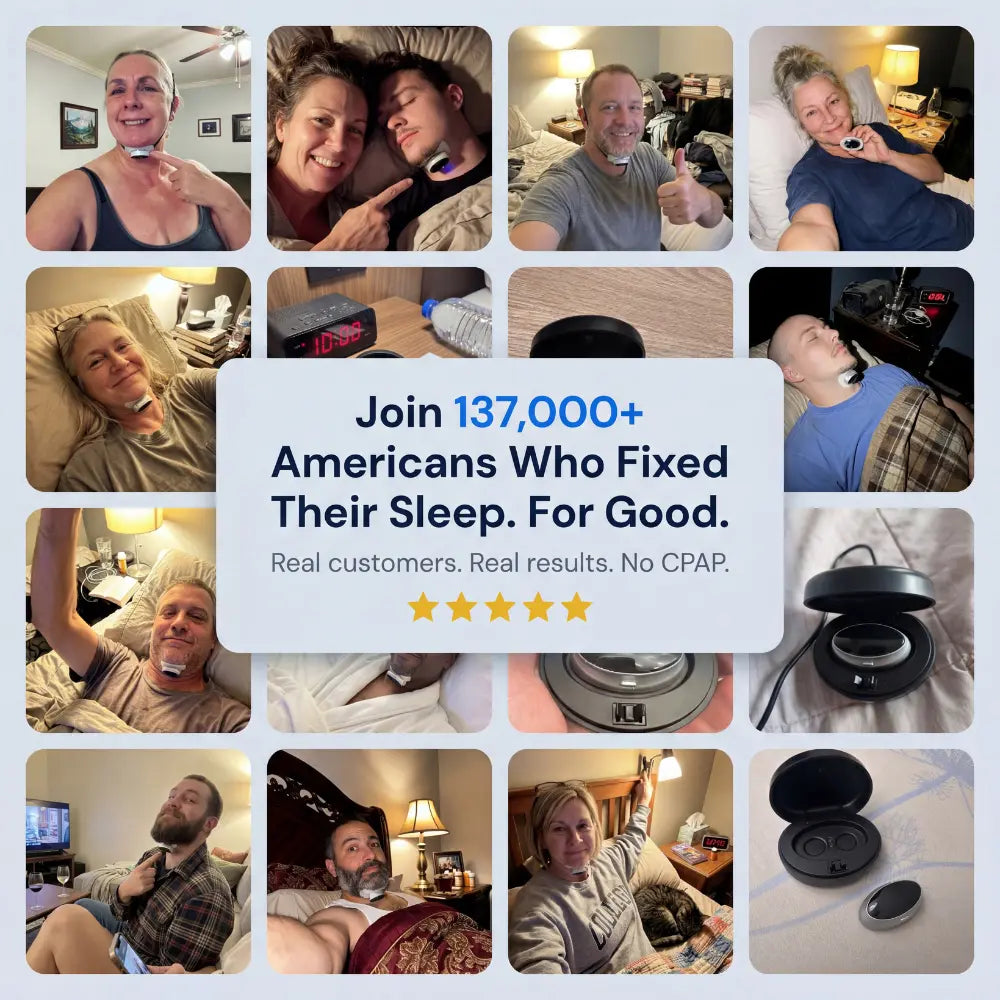 Collage of customer photos with SleepEase Pro